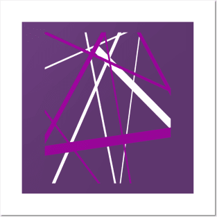 Criss Cross Purple and White Lines Posters and Art